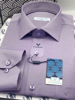 Klasik Uzun Kol Oxford Hediye Kutulu Kolay Ütülenebilir Erkek Gömlek FS-001254 - Mor