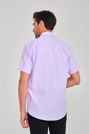 Klasik Kısa Kol Oxford Hediye Kutulu Erkek Gömlek FS-001200 - Lila