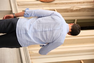 Slim Fit Uzun Kol Hakim Yaka Yarım Patlı Hediye Kutulu Erkek Gömlek FS-003687 - Açık Mavi