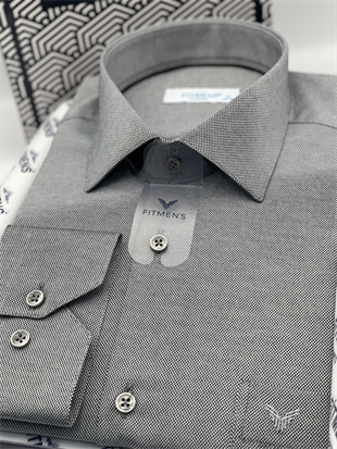 Klasik Uzun Kol Oxford Hediye Kutulu Kolay Ütülenebilir Erkek Gömlek FS-001254 - Siyah Beyaz