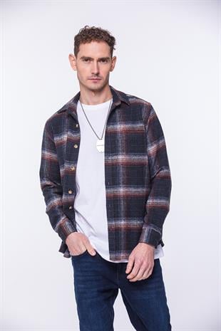 Oversize Yeni Sezon Gömlek Yaka Pamuklu Oduncu Hediye Kutulu Erkek Gömlek FS-002204 - Yeşil