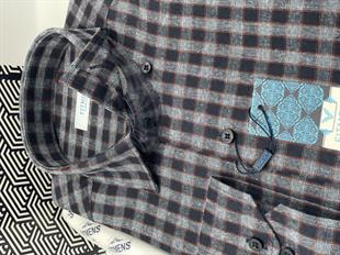 Klasik Uzun Kol Kışlık Ekoseli Oduncu Yaka Altı Düğmeli Pamuklu Hediye Kutulu Erkek Gömlek FS-003134 - Bordo