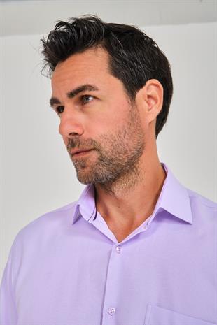 Klasik Kısa Kol Oxford Hediye Kutulu Erkek Gömlek FS-001200 - Lila