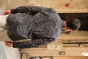 Klasik Uzun Kol Likralı Cepsiz Şal Desen Hediye Kutulu Erkek Gömlek FS-003668 - Lacivert Kahve