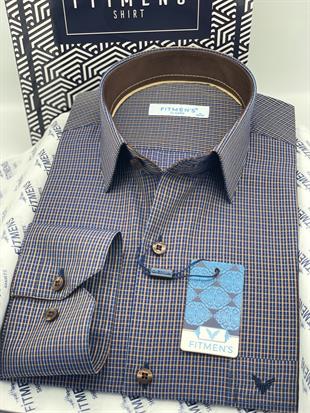 Klasik Uzun Kol Kareli Hediye Kutulu Erkek Gömlek FS-004329 - Kahverengi