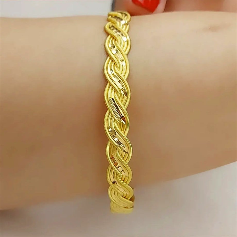 25.00 GR EL İŞİ ÖRGÜSÜ ALTIN BİLEZİK
