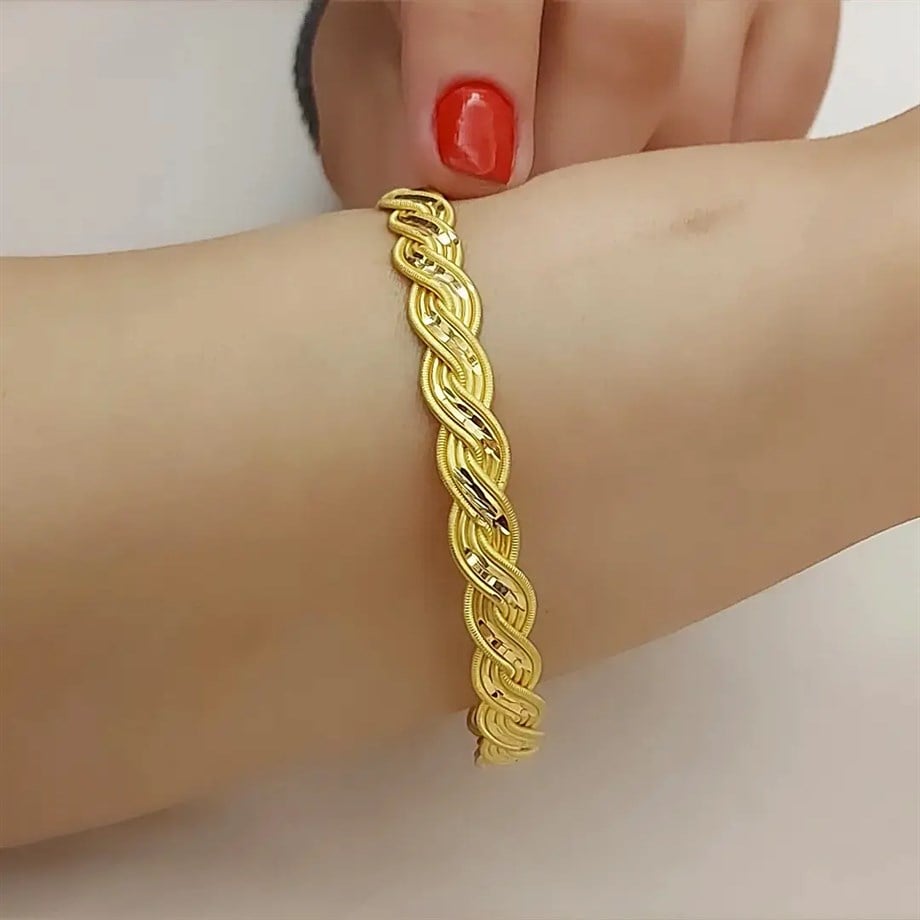 25.00 GR EL İŞİ ÖRGÜSÜ ALTIN BİLEZİK