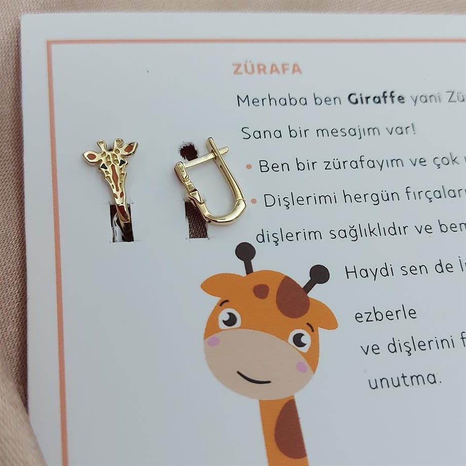 ZÜRAFA FİGÜR ÇOCUK ALTIN KÜPE
