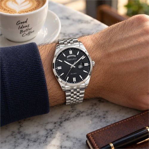 Ferrucci FER.03801M.03 Çelik Kordon Erkek Kol Saati