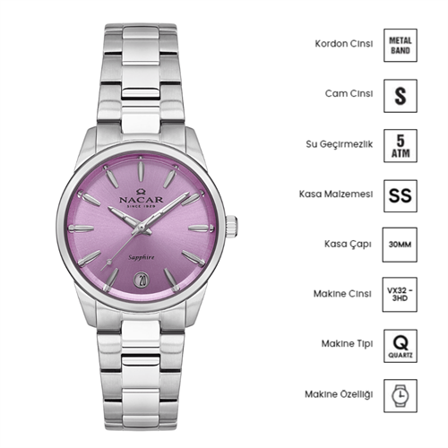 Nacar NC34-39B639-APM Kadın Kol Saati