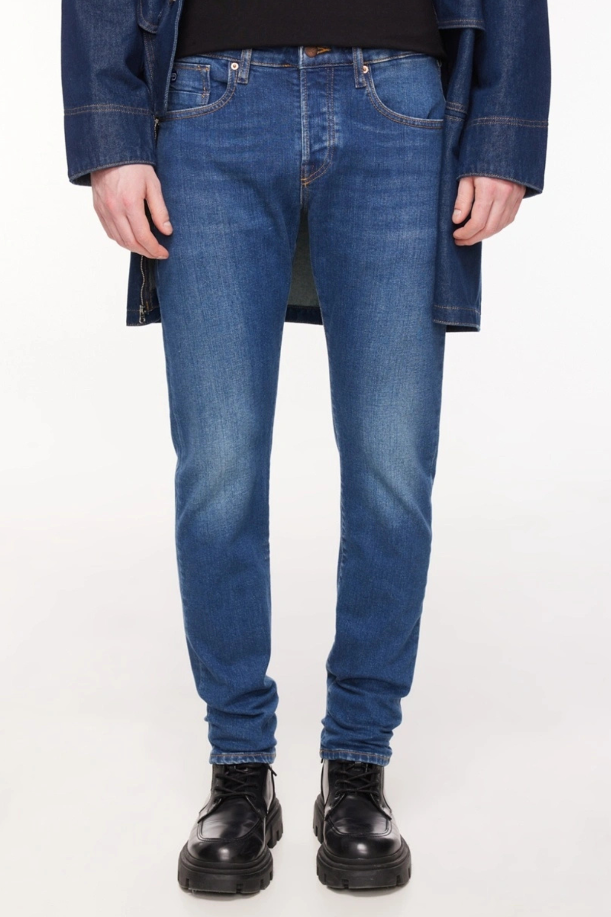 BARRY Regular Slim Fit Orta İndigo Erkek Jean Pantolon