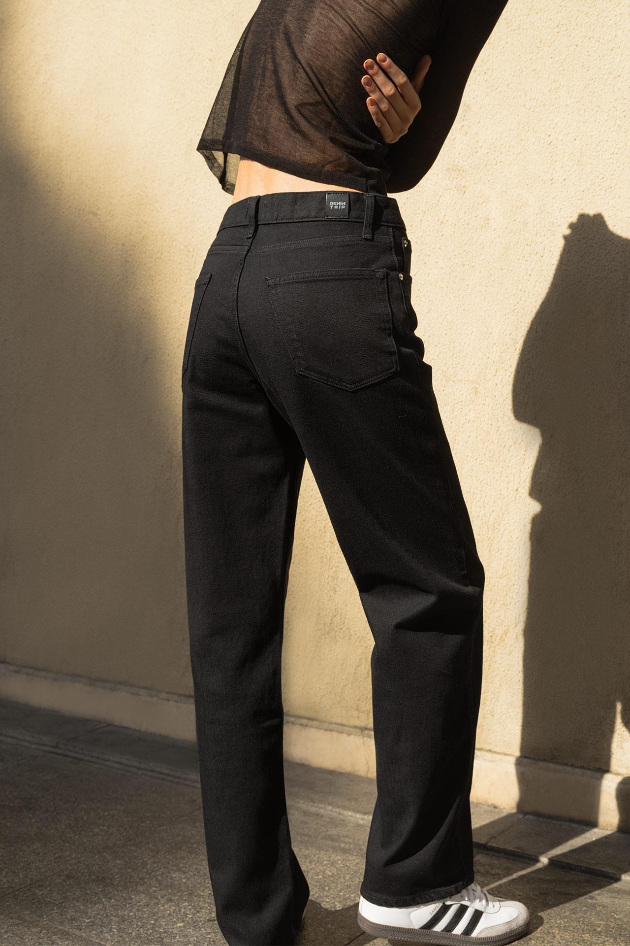 BOYISH Relaxed Straight Fit Normal Bel Siyah Kadın Jean Pantolon