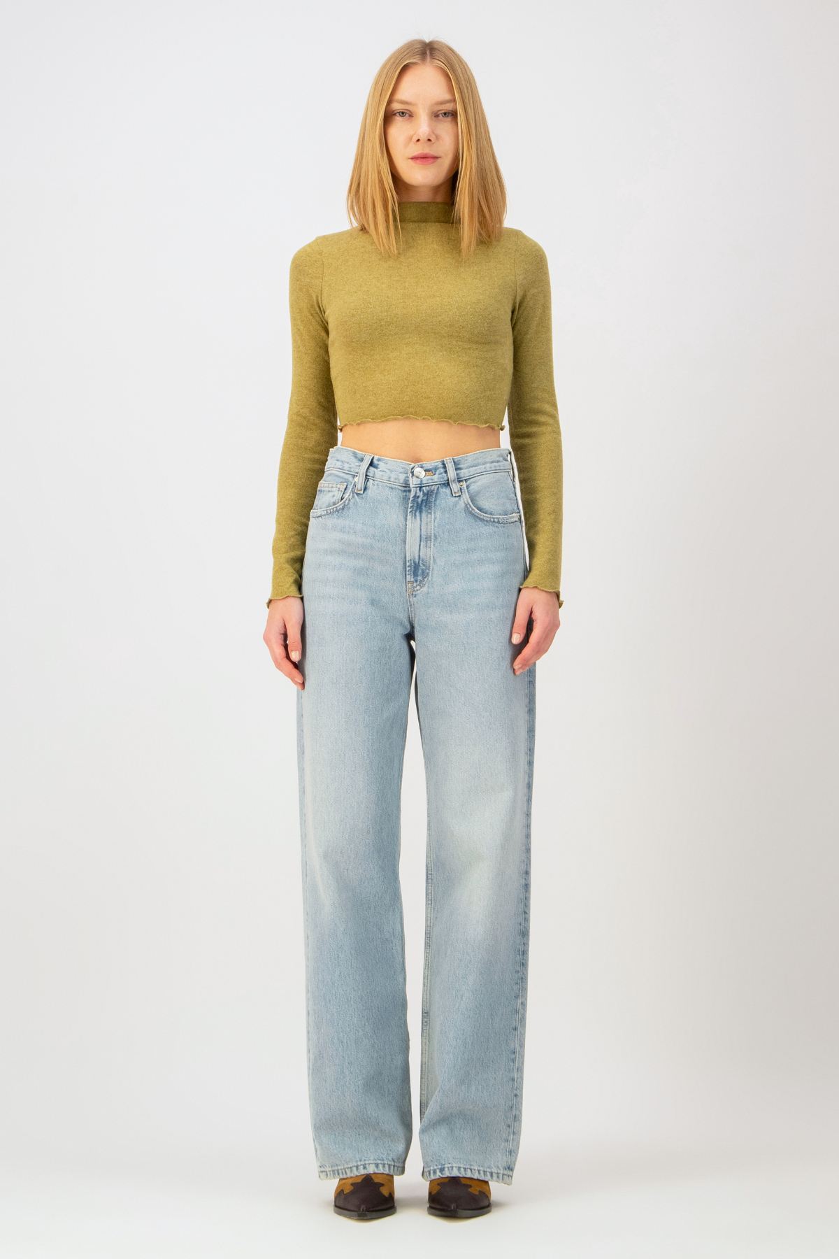 KARLA TALL Straight Fit Yüksek Bel Açık İndigo Kadın Jean Pantolon