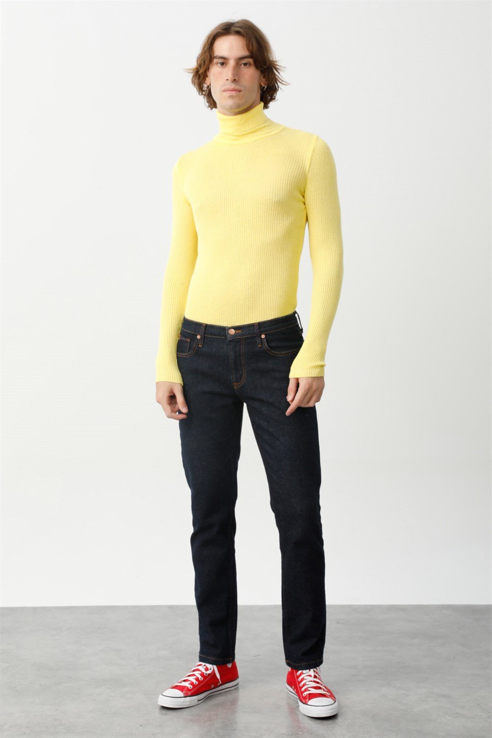 LEONARD RINSE Slim Fit Normal Bel Koyu Indıgo Erkek Jean Pantolon