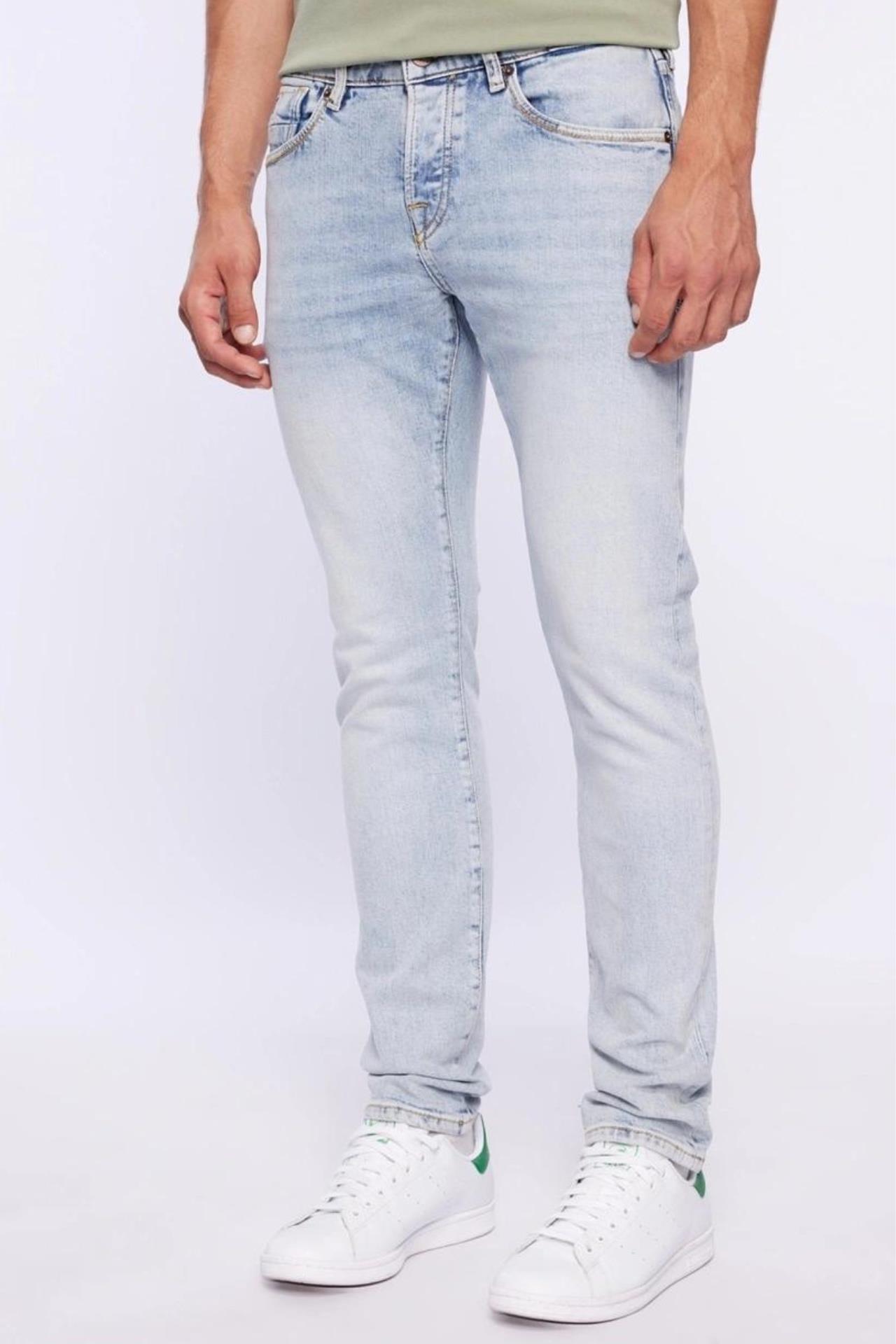 MARCEL Premium Slim Straight Fit Normal Bel Açık İndigo Erkek Jean Pantolon