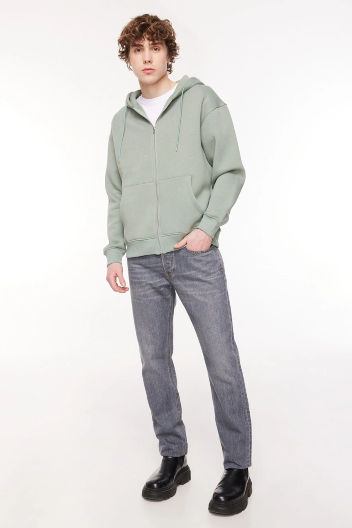 MARCEL Slim Straight Fit Normal Bel Gri - Mavi Erkek Jean Pantolon