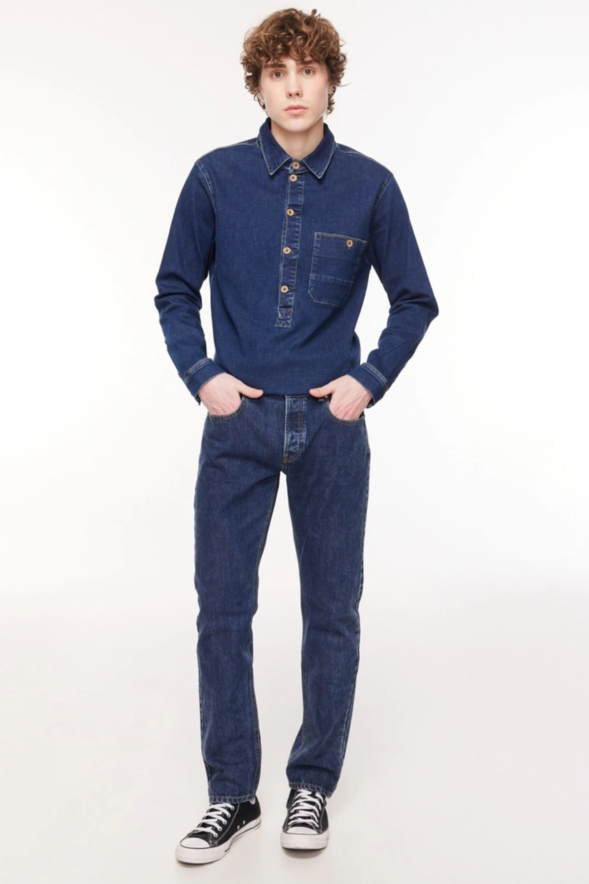 MARCEL Slim Straight Fit Normal Bel Koyu İndigo Erkek Jean Pantolon