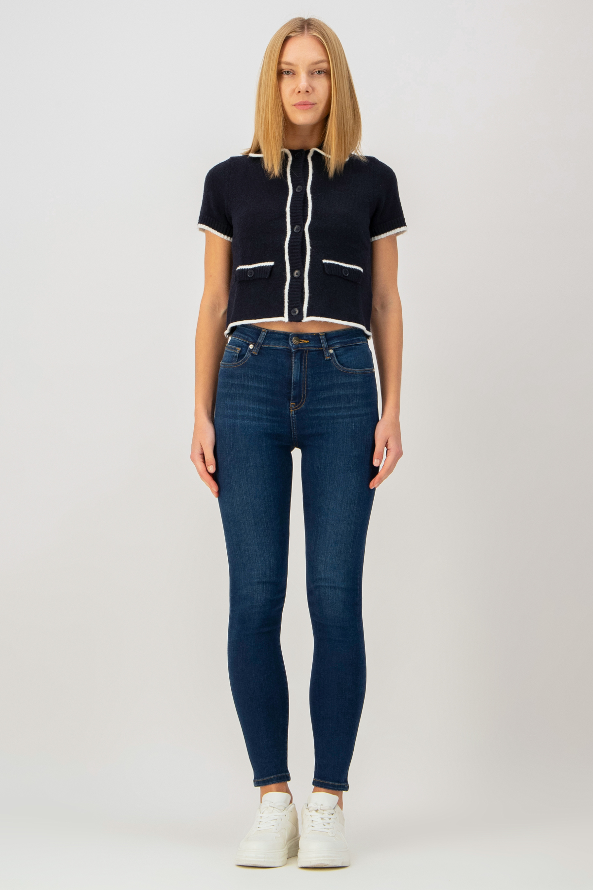 NELLY Skinny Fit Normal Bel Orta İndigo Kadın Jean Pantolon