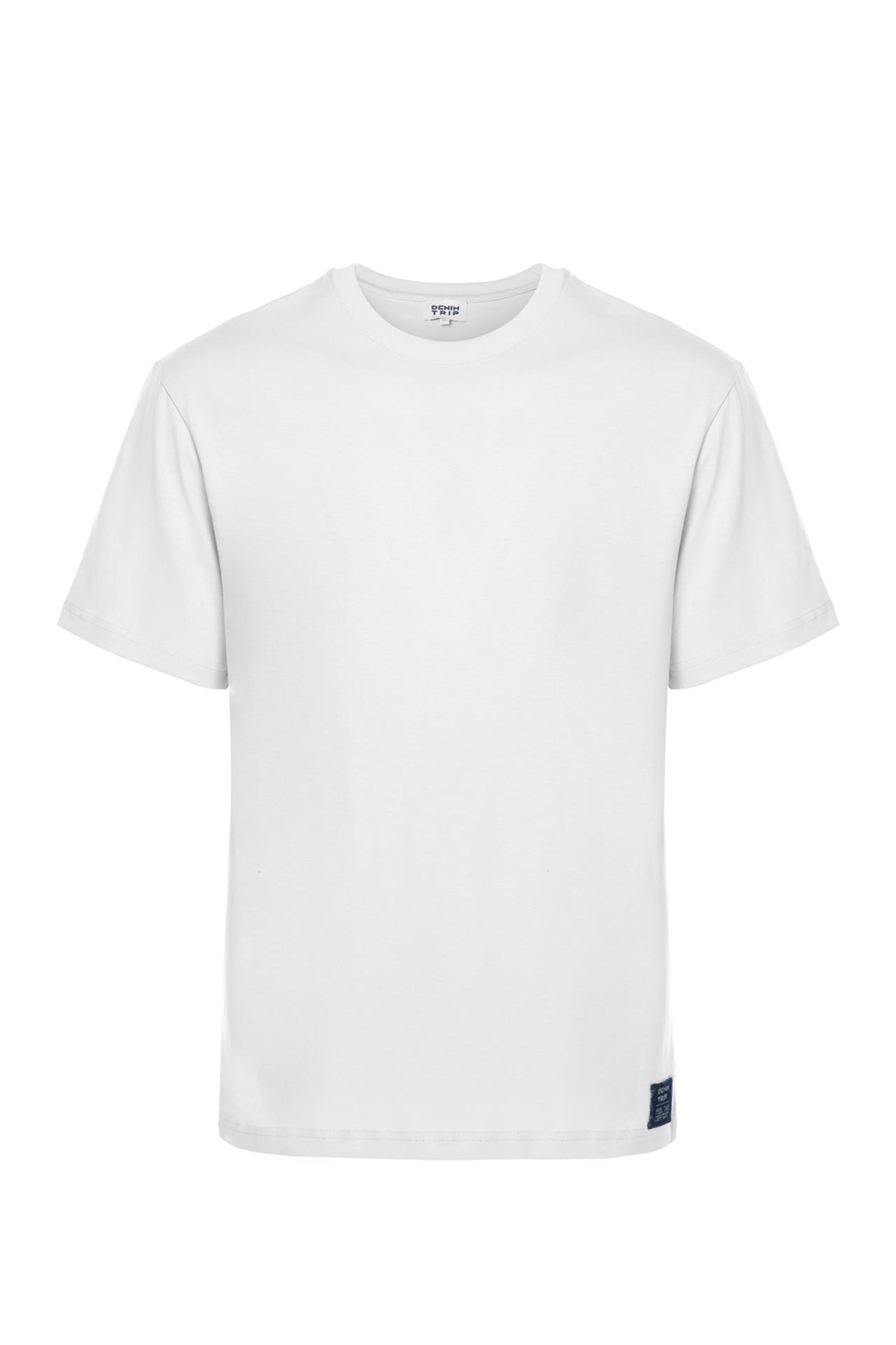 Denim Trip jean kombininiz: Pamuklu düz beyaz tshirt