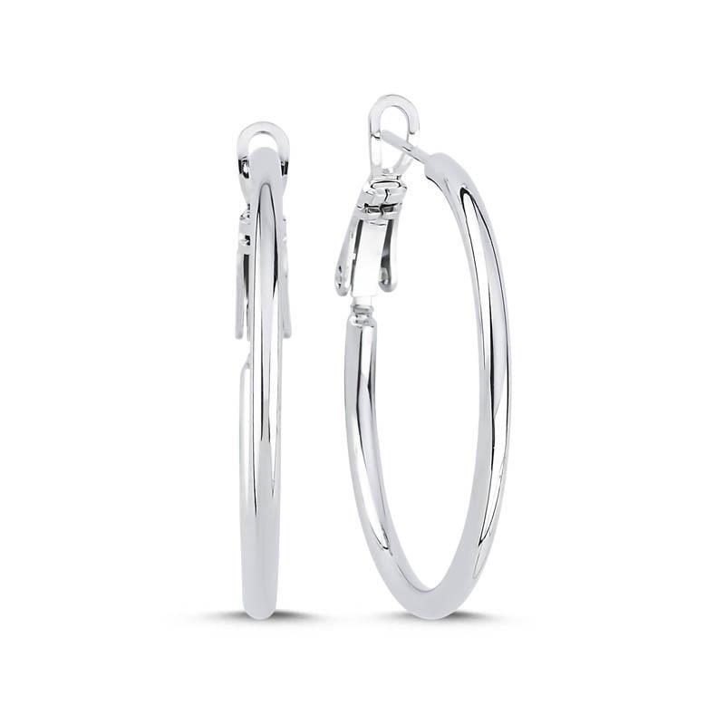 3 cm Halka Rhodium Küpe
