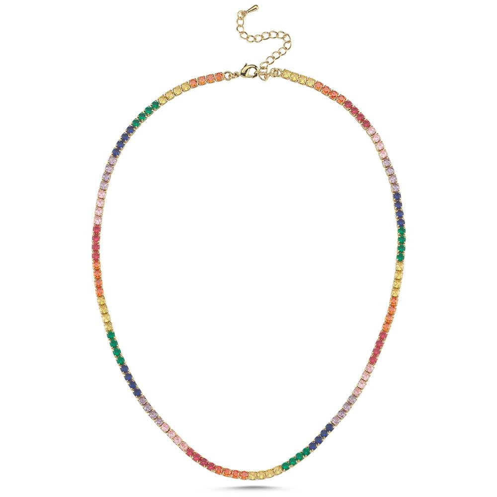 3mm Renkli Gold Su Yolu Kolye