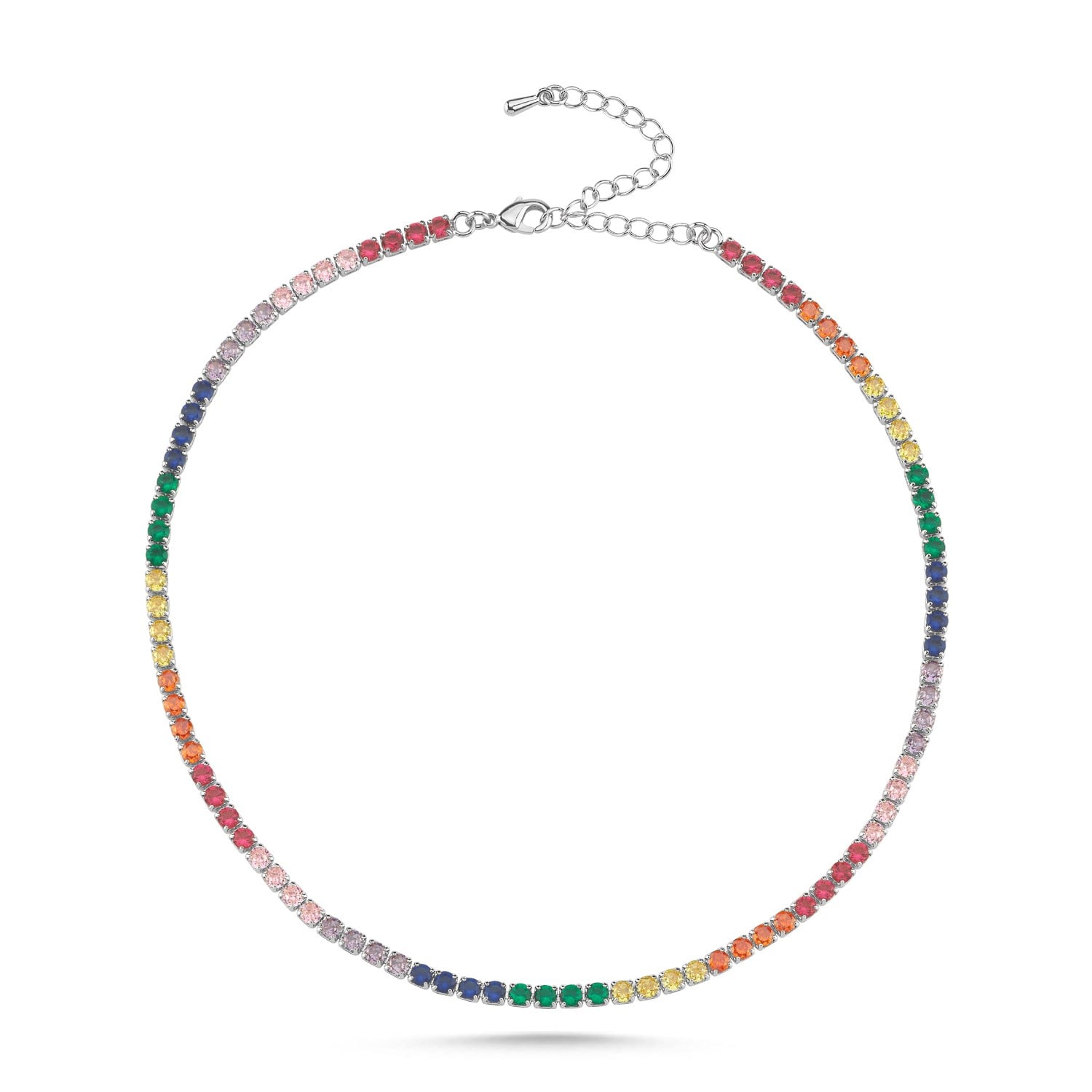 3mm Rhodium Renkli Choker