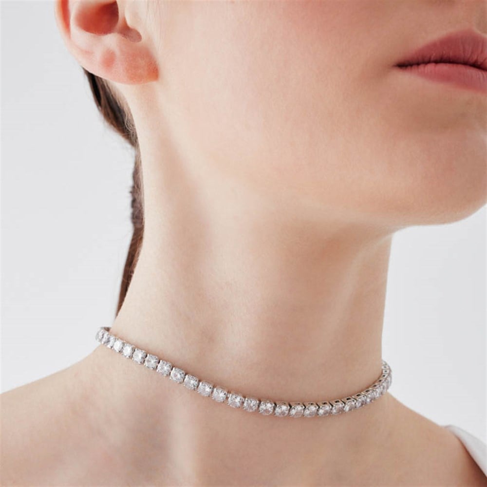 5mm Beyaz Su Yolu Choker