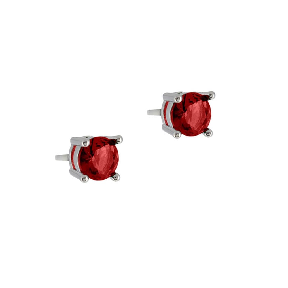 5mm Kırmızı Tek Taş Küpe