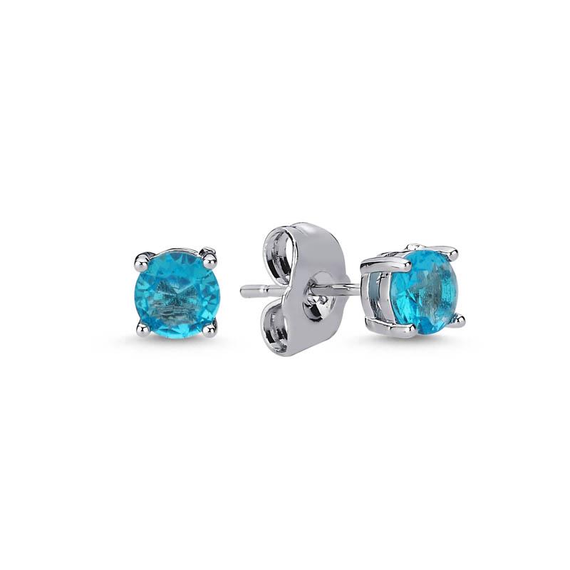 5mm Turkuaz Tek Taş Küpe