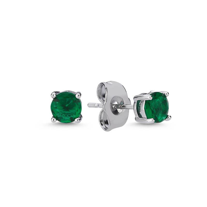 5mm Yeşil Tek Taş Küpe