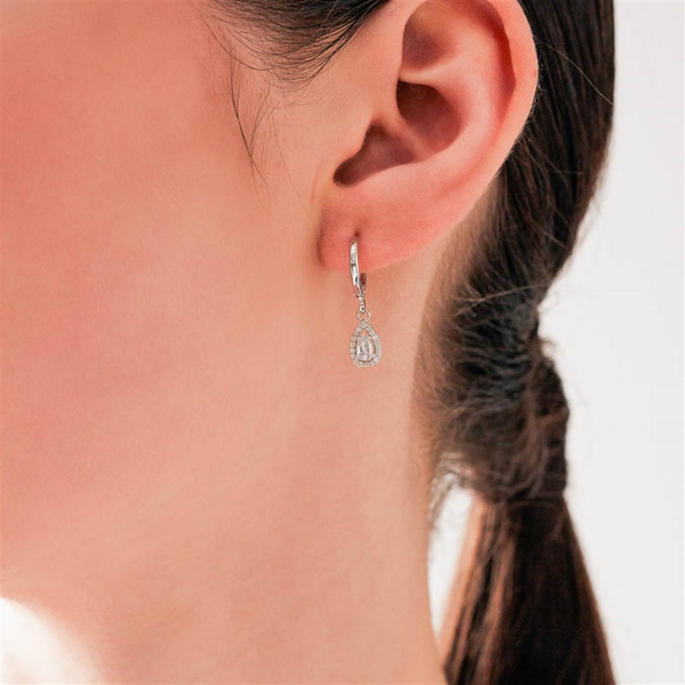 9mm Damla Rhodium Küpe