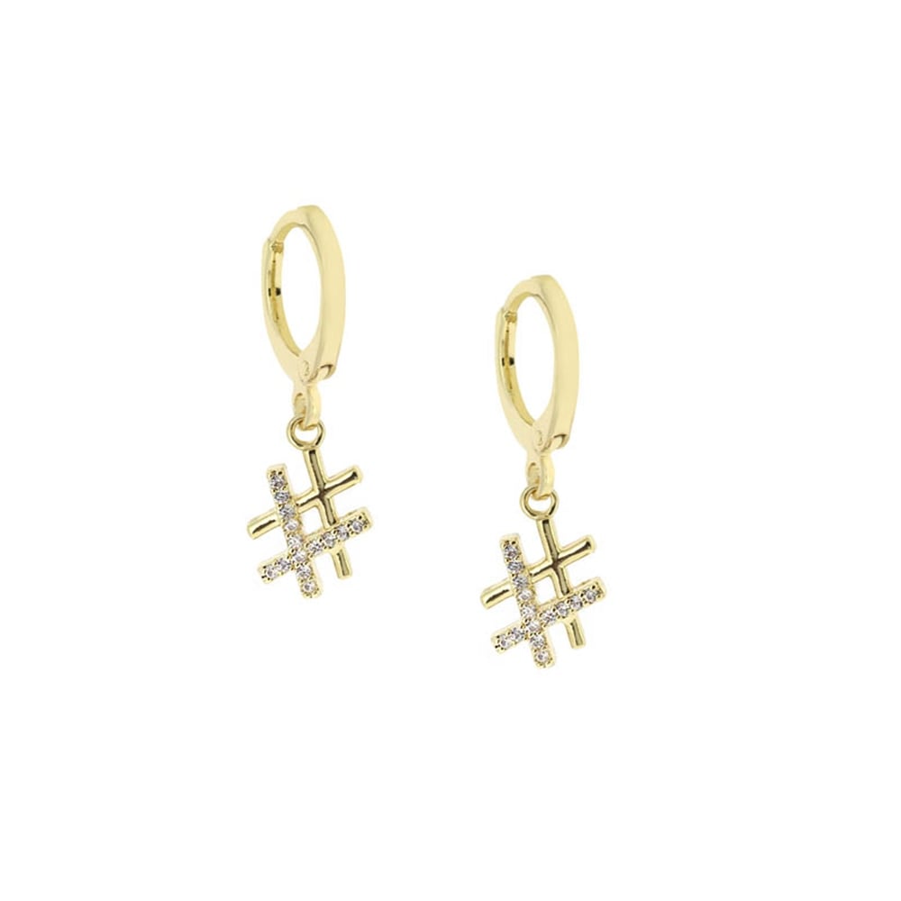 Hashtag Gold Küpe