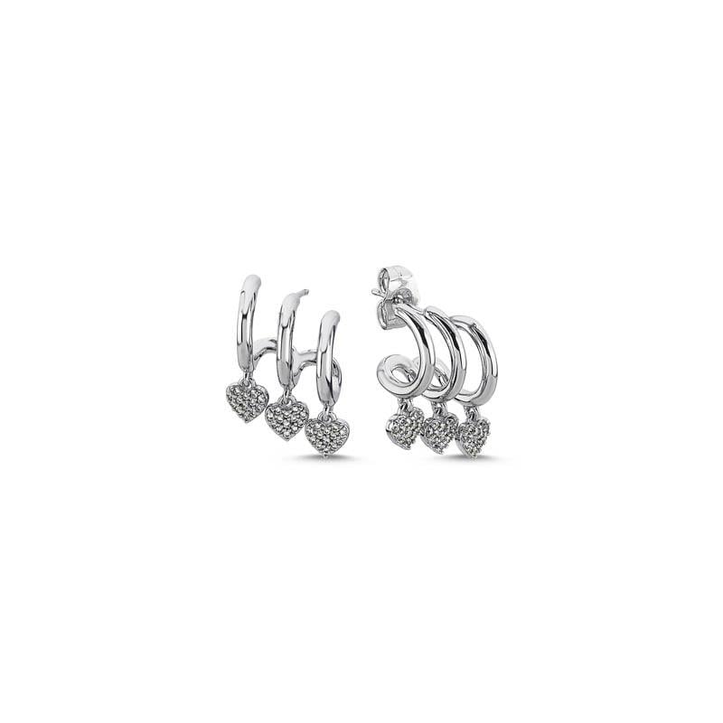 Herz Rhodium Küpe