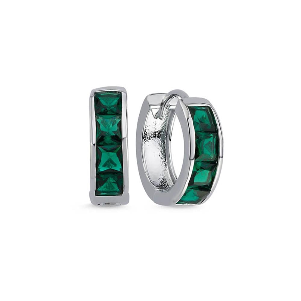 Yeşil Kare Taşlı Küpe