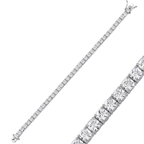 4mm Döküm Kare Taşlı Su Yolu Bileklik