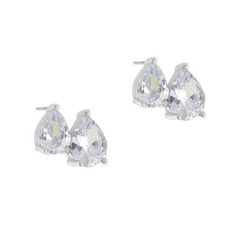 Beyaz Damla Taşlı Küpe