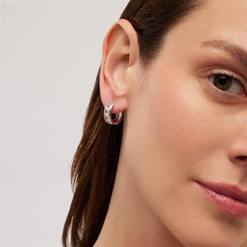 Beyaz Kare Taşlı Küpe