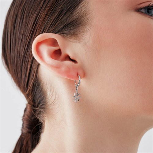 Hashtag Rhodium Küpe