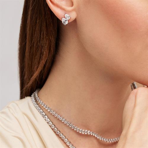 Kırmızı Damla Taşlı Küpe