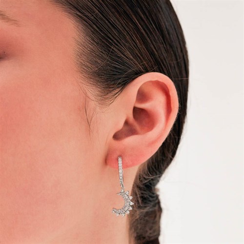 New Moon Rhodium Küpe