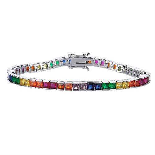 Rainbow Kare Taşlı Bileklik