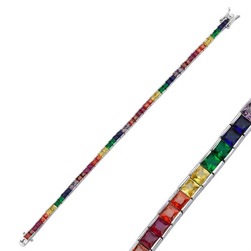 Rainbow Kare Taşlı Bileklik