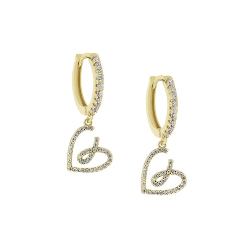 Ribbon Heart Gold Küpe