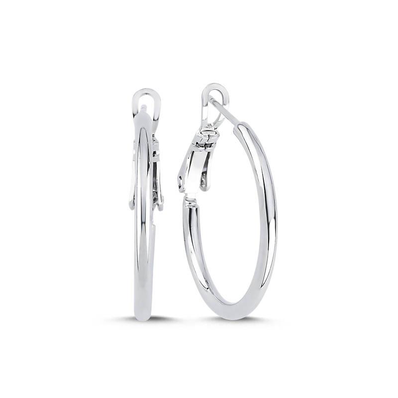 2,5 cm Halka Rhodium Küpe