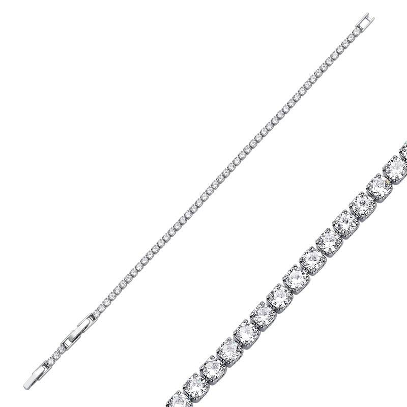 2,5mm Rhodium Su Yolu Bileklik