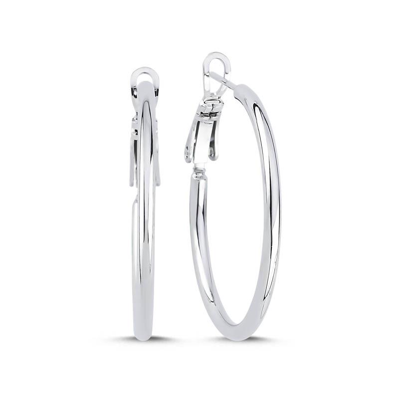 3 cm Halka Rhodium Küpe