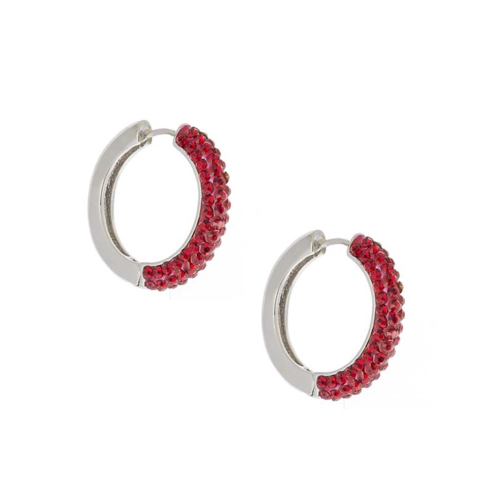 3cm Kırmızı Rhodium Halka Küpe
