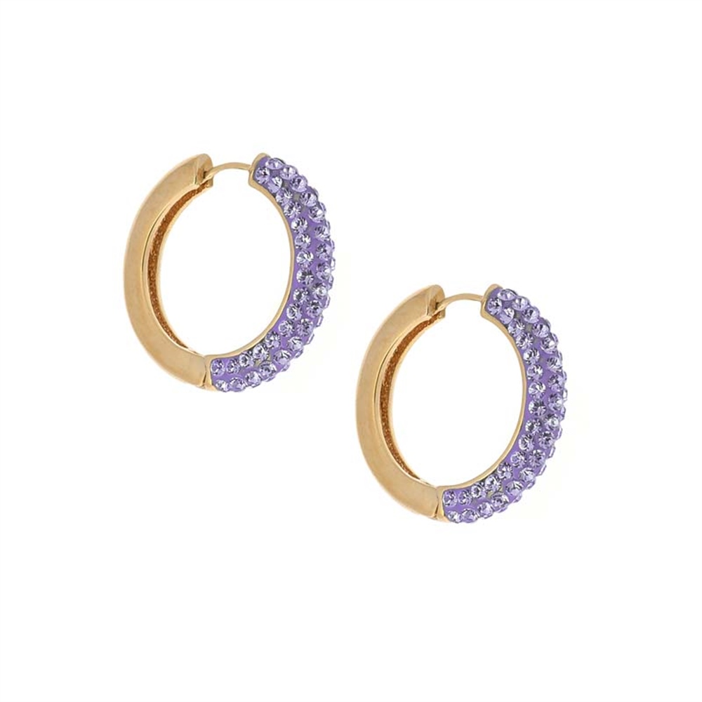 3cm Mor Gold Halka Küpe