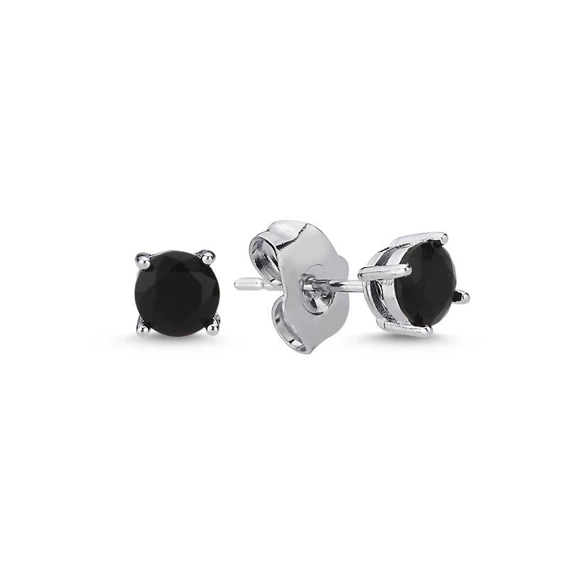 5mm Siyah Tek Taş Küpe