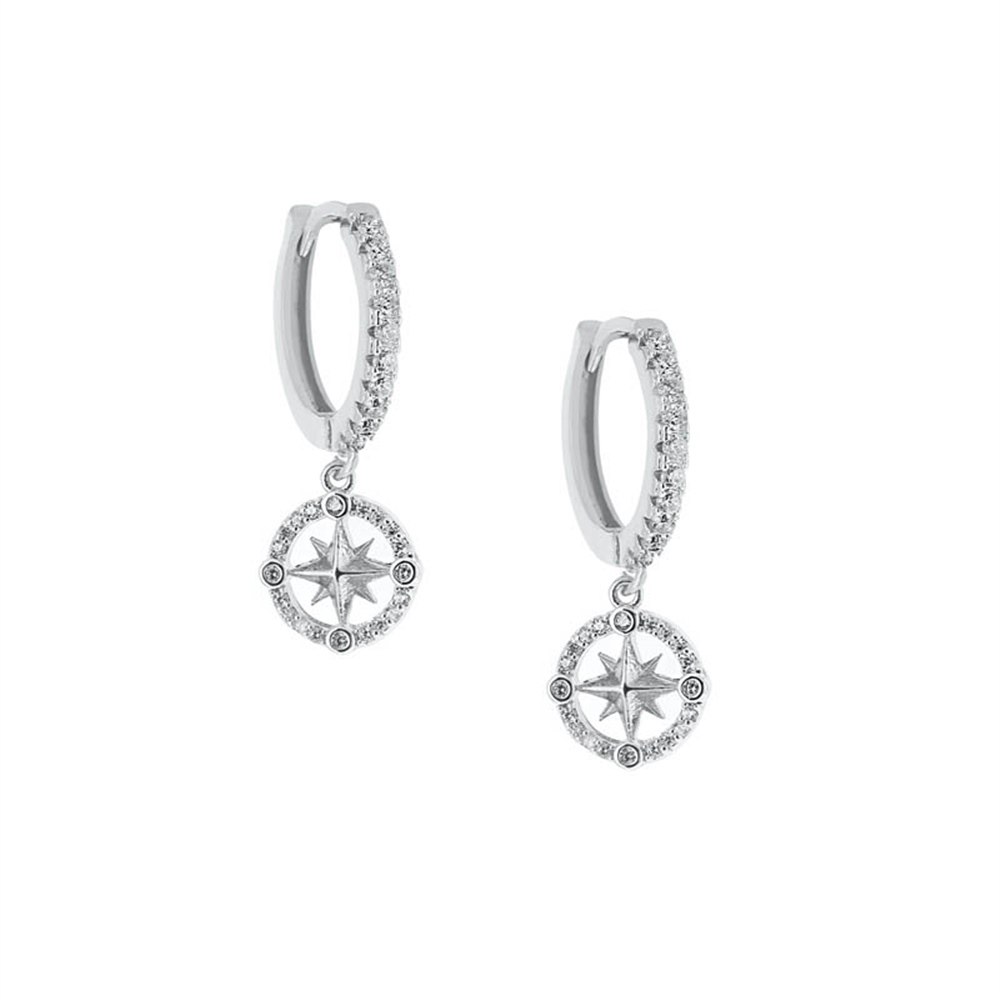 Compass Rhodium Küpe